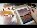 Painting with wool  sea sunset  needle felting 2d seascape