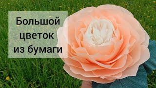 DIY Large paper flower//Большой цветок из гофрированной бумаги