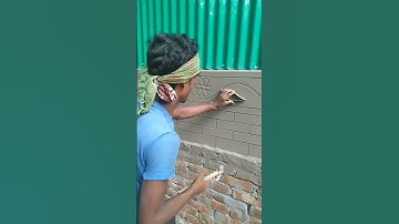 Amazing wall plastering flower design | unique wall design `#plastering #design #flower #shorts