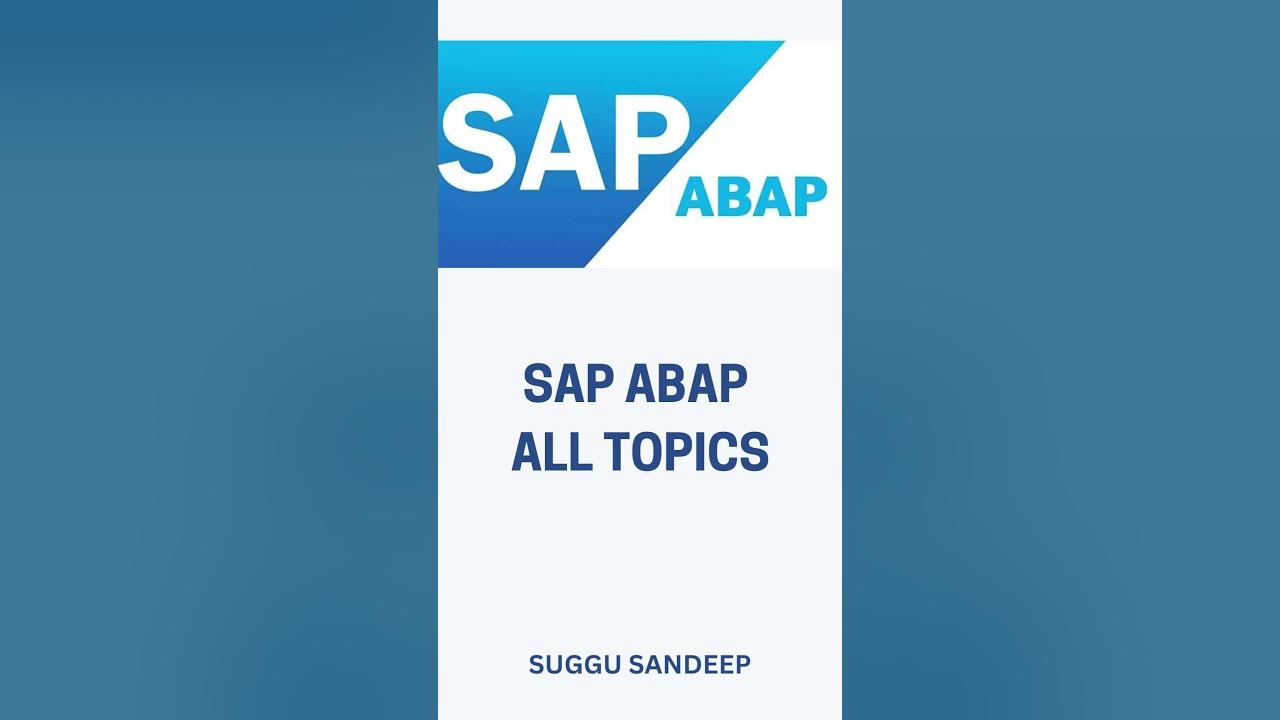 SAP ABAP All Topics #2023 #sap #abap - YouTube