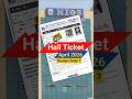 NIOS Hall Ticket 2026 #nios #nioshallticket