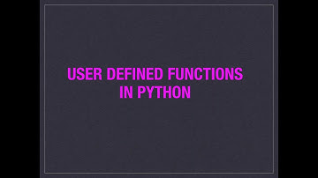 User Defined Functions in Python