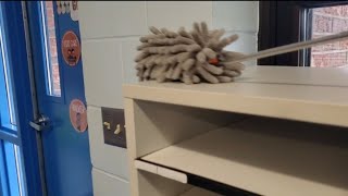 ~ASMR~ Cleaning my Daughter's Classroom. Part 1:) No talking!!