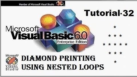 Nested loop in Visual Basic | pattern programs in visual basic | how to make diamond Tutorial 32
