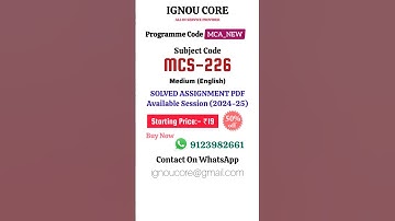 MCS 226 Solved Assignment PDF 2024-25 in English, MCA NEW program MCS-226 Solved assignments