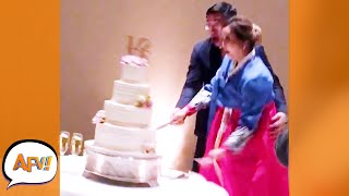 There Goes the CAKE! Let's Hope This Groom Has a Broom! 😅 | Top Funny Wedding Fails | AFV 2022