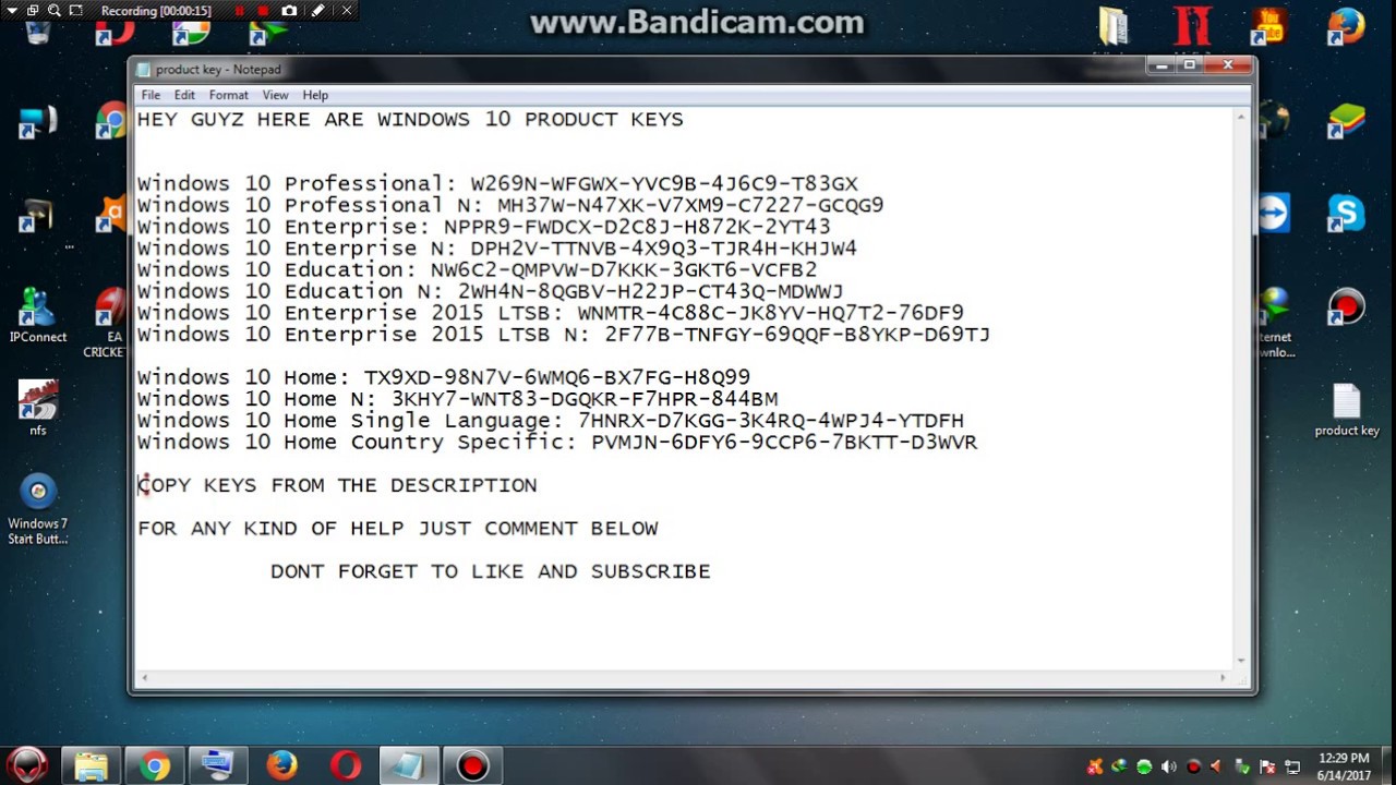 Windows 10 Product Key 100 Working Youtube