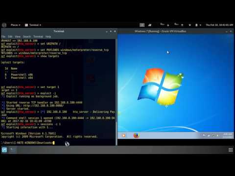 How to Hack Windows 7 with Powershell hta_server in Linux