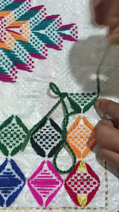 woolen embroidery 🪡🧶#ytshortsvideo