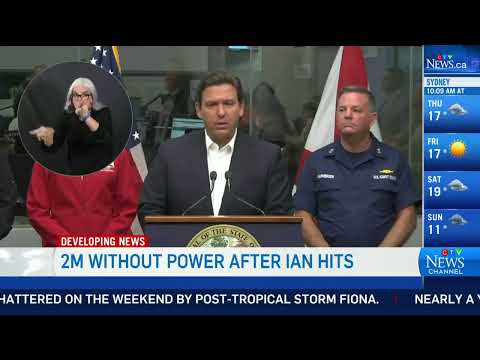 Update from Ron DeSantis: Over 2 million in Florida without power after Hurricane Ian