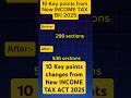 10 Key points change in INCOME TAX BILL 2025#incometax#education#shorts#alternateinvestor#ytshorts