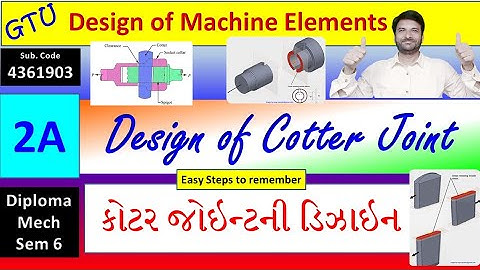 DME | Design of Cotter Joint | Shear Stress | Tensile Stress