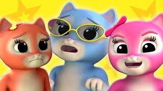 tiga anak kucing kecil | 3d sajak pembibitan | Luke Lily Rhymes | Nursery Song | Three Little Kitten