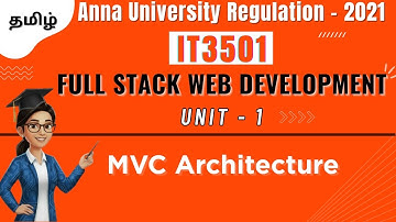 MVC Architecture in Full Stack Web Development in tamil||IT3501||Unit-1||AU.