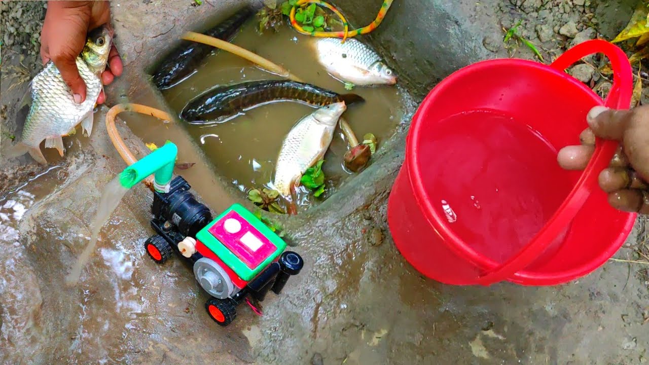 catch fish using mini water pump I fishing exciting I diy tractor ...