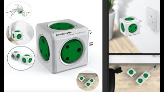 Allocacoc PowerCube Multiport Wall Mount Socket, Surge Protector. 6500GN