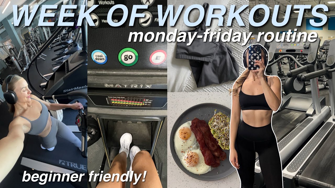 WEEK OF WORKOUTS 💪🏼 routine for beginners + gym motivation! - YouTube