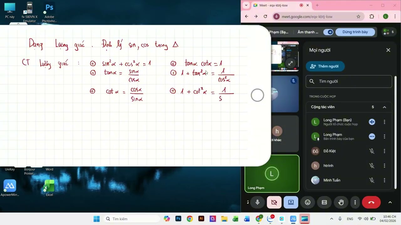(TOÁN 10 - 2K10) Ôn thi HSG: Lượng giác + định lý sin cos trong tam giác