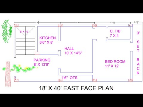 18  40 east  face  house  plan  map naksha low budget YouTube