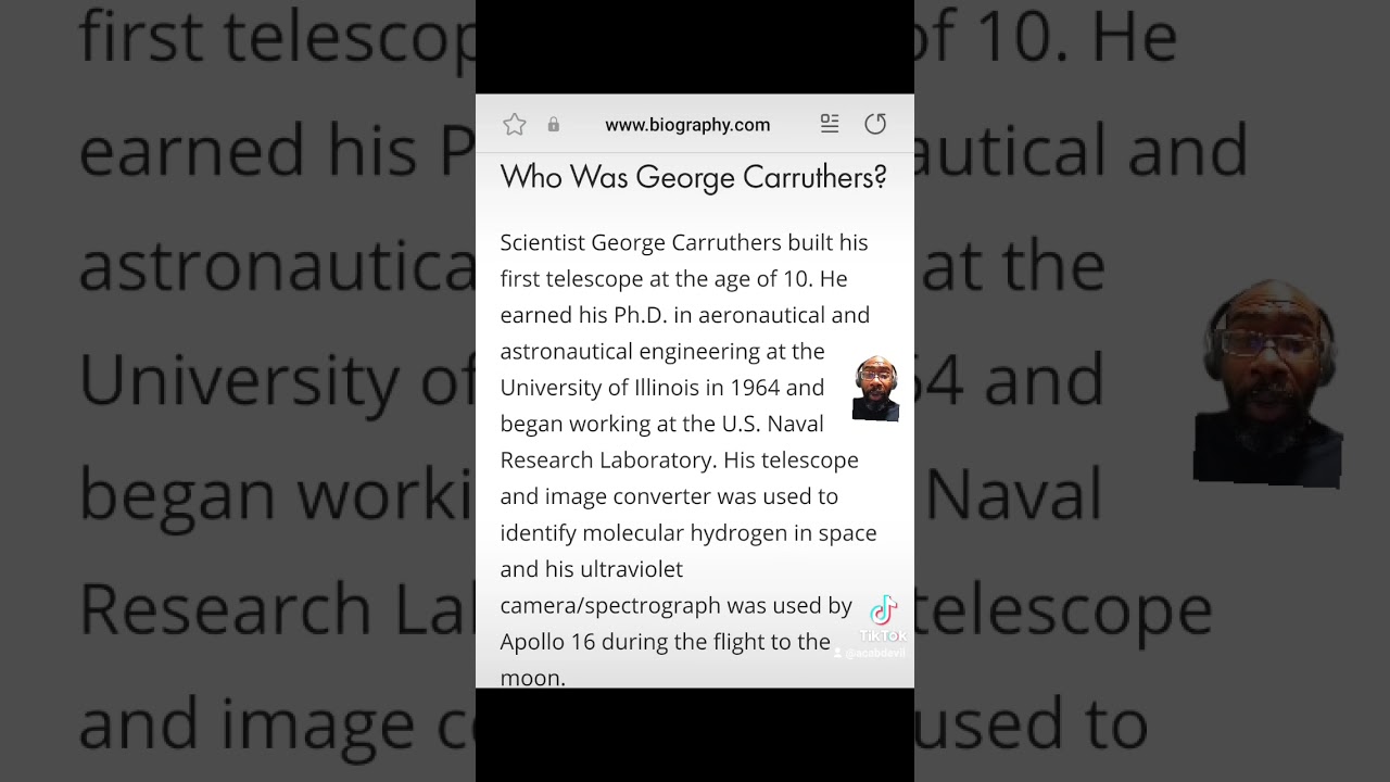 ⁣George Carruthers was a Black Scientist and he is Black Excellence. #shorts #acabdevil #fba