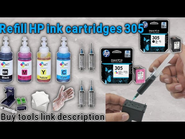 How to Refill HP 305 Ink Cartridge for Deskjet 2723/2320/2710/2720/2732  Printer - Step by Step Guide 