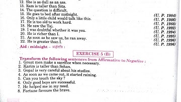 Transformation exercise 5b | Transformation of Sentence | great men make a sacrifice when necessary