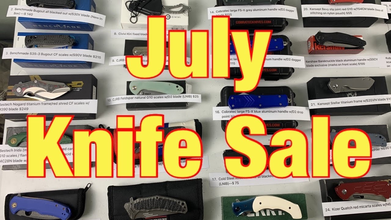July Knife Sale list in the description & comments section below YouTube