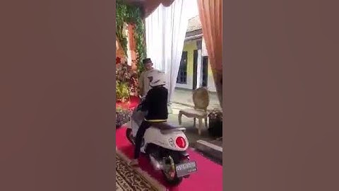 pengendara motor wanita,nekat terobos acara pernikahan.