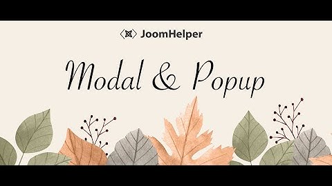 Joomla Modal, Joomla popup extension