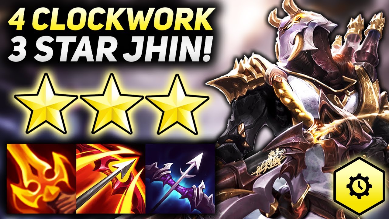 3 STAR JHIN WITH 4 CLOCKWORK ATK SPD BUFF!! Teamfight Tactics Patch