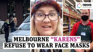Anti-mask "karens" have been caught refusing to abide by victoria's
new covid-19 face mask rules. get all the latest news and lifestyle
videos: https://www.n...