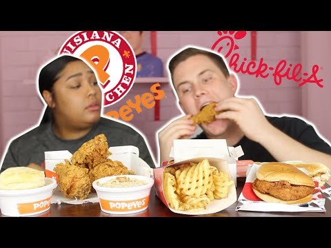 POPEYES VS CHIC FIL A MUKBANG!!