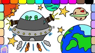 space outer drawing easy draw learn drawings ufo coloring paintingvalley