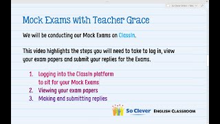 How to take your Mock Exams with Teacher Grace on ClassIn