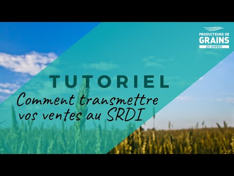 Tutoriel 1 - Comment transmettre vos ventes au SRDI