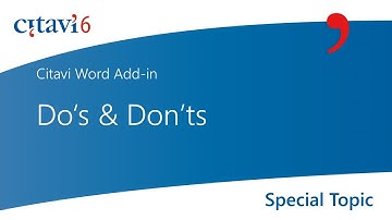 Citavi 6 Word Add-in: Do