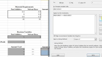 video4 LP excel Solver