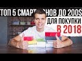 ТОП 5 Смартфонов до 200$ для Покупки в 2018 году