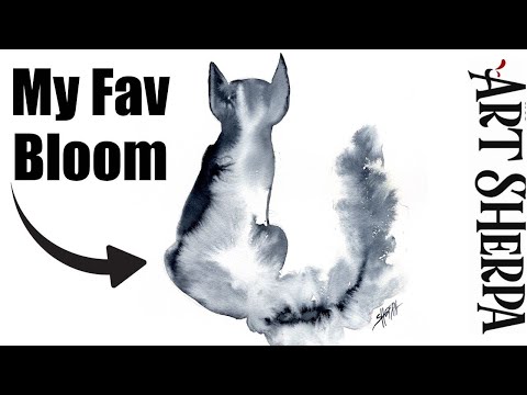 BLOOMING CAT  Easy How to Paint Watercolor Step by step | The Art Sherpa