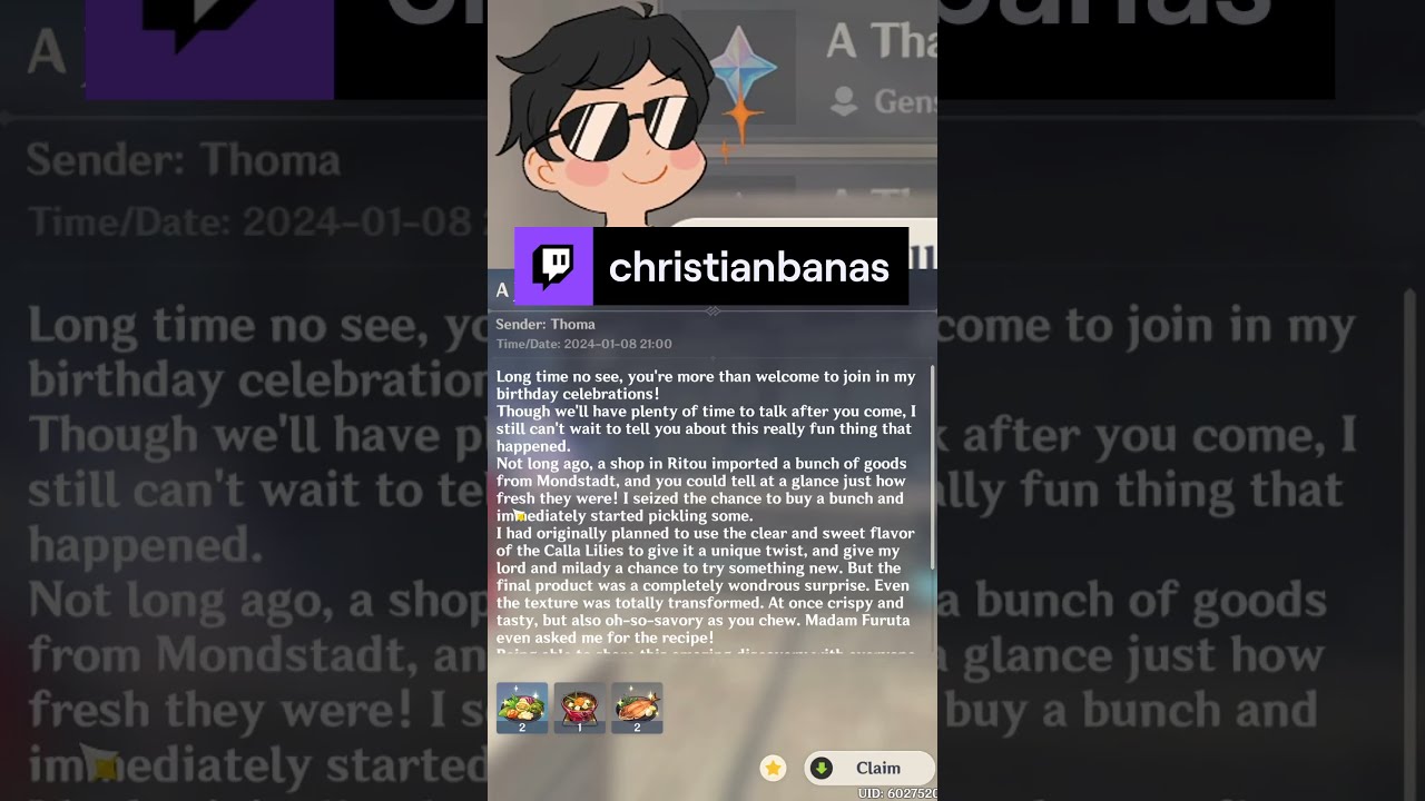 Reading Some Of Thoma S 2024 Birthday E Mail Christianbanas On Twitch