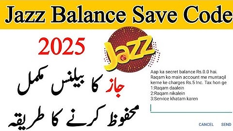 Jazz Balance Save Code 2025 | How To Jazz Balance Save Code | GM Tech | Jazz Balance Save Kaise Kare