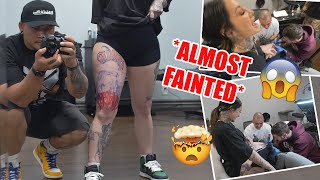 GETTING TATTOOED BY 2 ARTISTS AT SAME TIME!!!!! 😳🤯