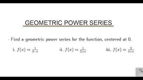 Finding a geometric power series for a function, centered at 0.
