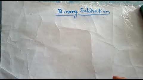 Binary subtraction -Grade XI - Applied Maths