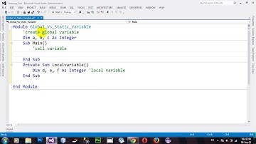 Compare Local Variable Vs Global Variable in VB NET 2012