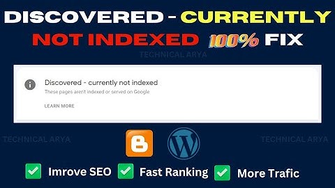 Discovered Currently Not Indexed Problem Fix (2023) Hindi | Discovered Currently Not Indexed Fix