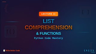 L11-List Comprehension &amp; Python Functions - args, Default Arguments &amp; More in Hindi