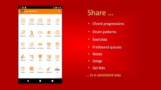 Share smartChord contents with friends, musicians or students screenshot 2