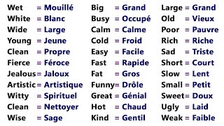 100 ADJECTIFS LES PLUS UTILISÉS EN ANGLAIS || 100 MOST USED ADJECTIVES IN ENGLISH