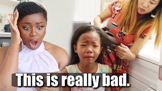 ASIAN MOM STRAIGHTENS NATURAL HAIR FOR BIRACIAL KIDS